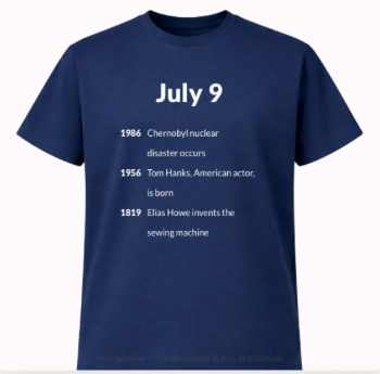 Your Birthday in History | Personalised T-Shirt